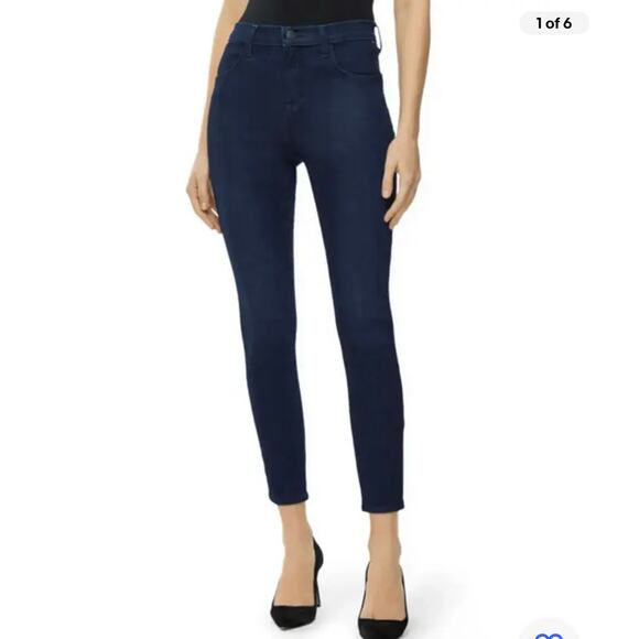 J Brand Alana Cropped Skinny Jeans Size 26 Blue High Rise Stretch Denim Cotton - Picture 1 of 11